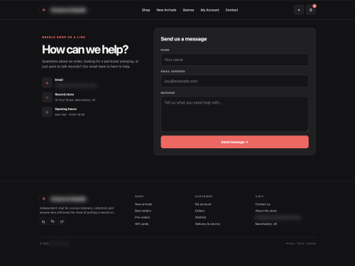 Contact & Store Info