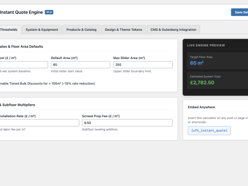 Admin Panel Tab 1: Rates & Thresholds Configuration
