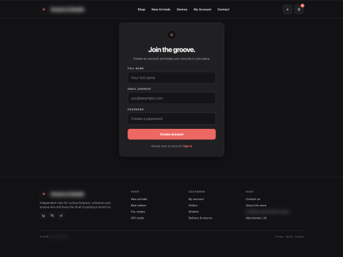 New Account Registration
