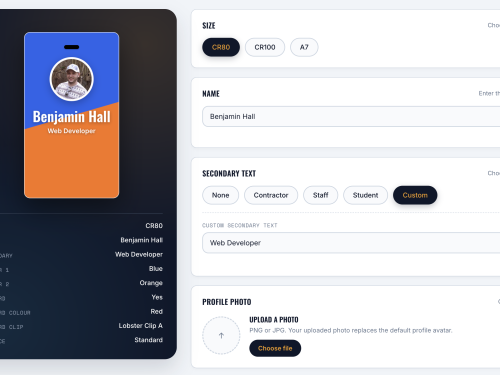 Badge Size, Name & Profile Photo Setup