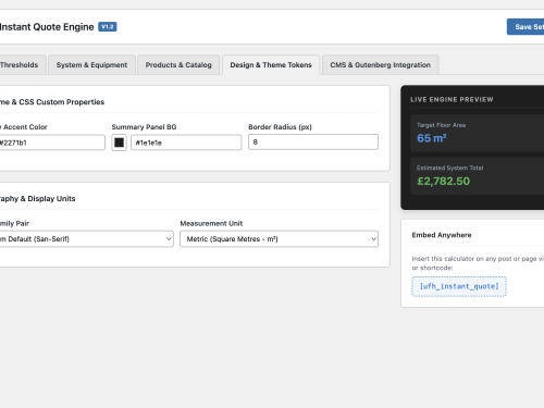 Admin Panel Tab 4: Design & Theme Customizer