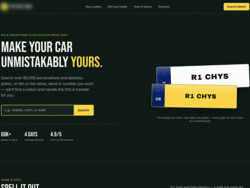 WordPress DVLA Plate & Vehicle Search Hero