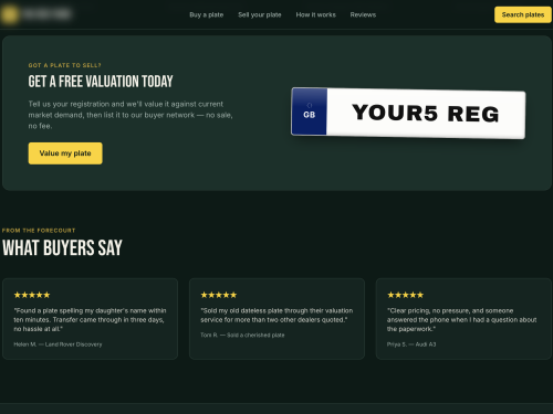 Plate Valuation & Seller Portal