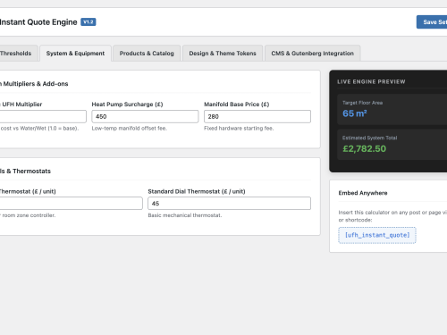 Admin Panel Tab 2: System & Equipment Multipliers