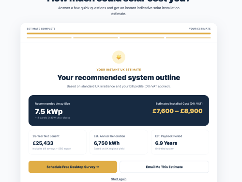 Instant Quote & Financial Summary