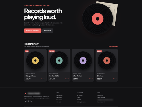 Homepage & Fresh Drops