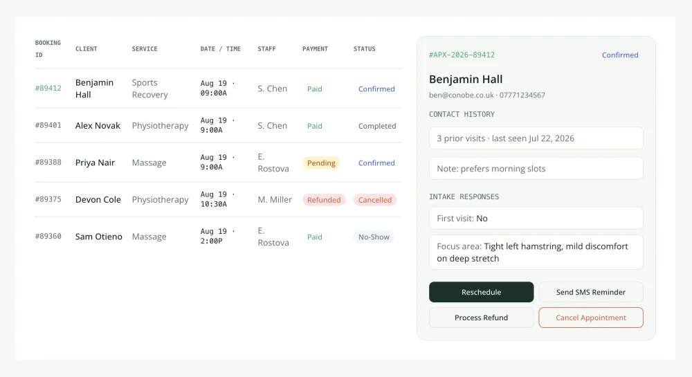 Appointment Management & Detail View