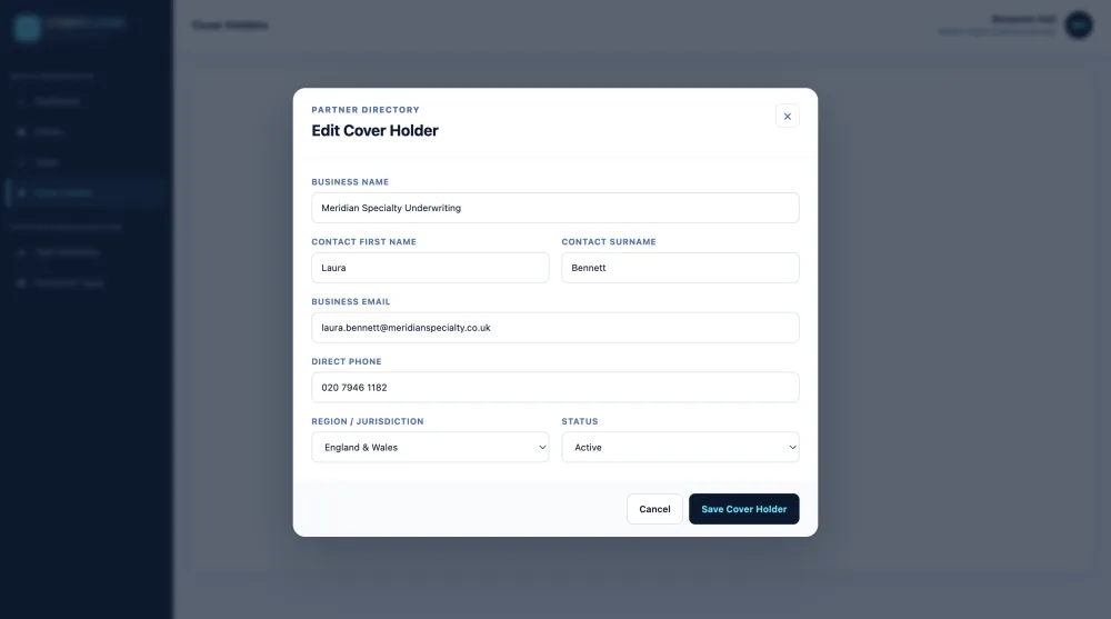 Edit Partner Modal