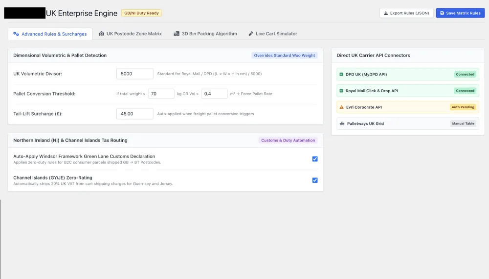 Advanced Rules & Volumetric Surcharges