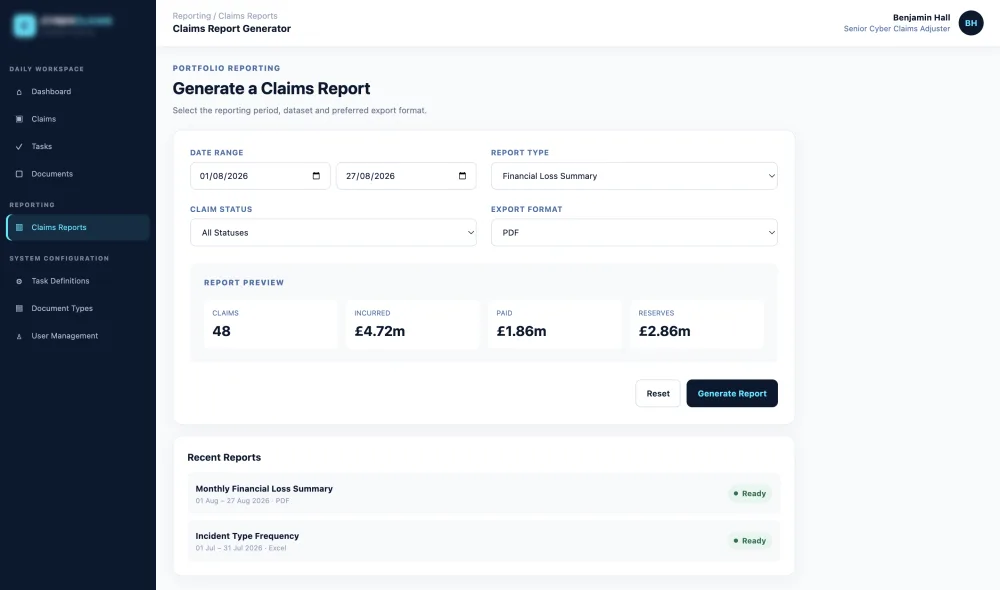 Claims Report Generator