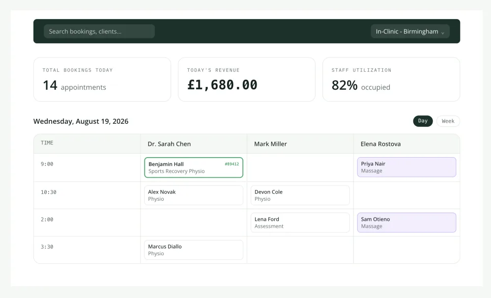Admin Dashboard & Calendar Overview