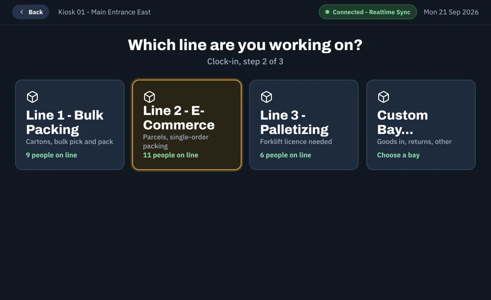 Packing Line Selector