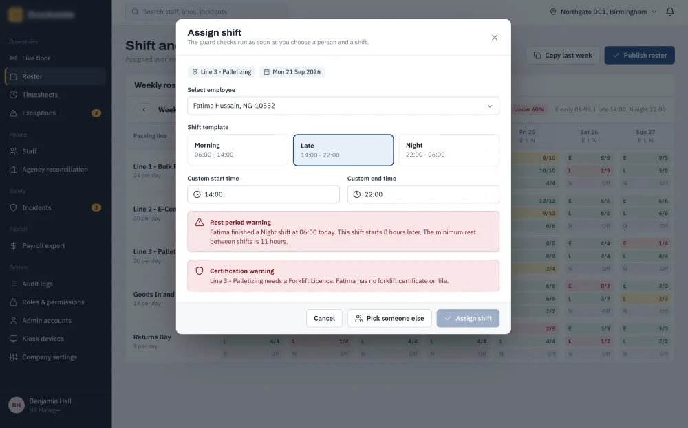 Assign Shift — Guard Checks
