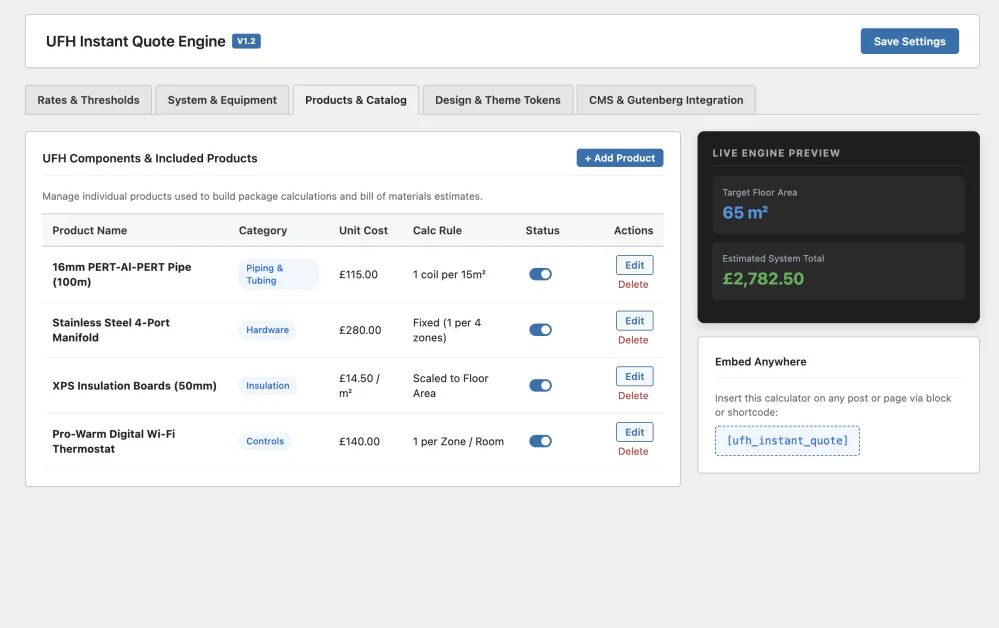 Admin Panel Tab 3: Product Library & Inventory Items