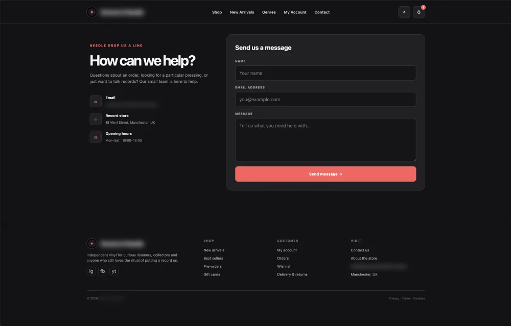 Contact & Store Info
