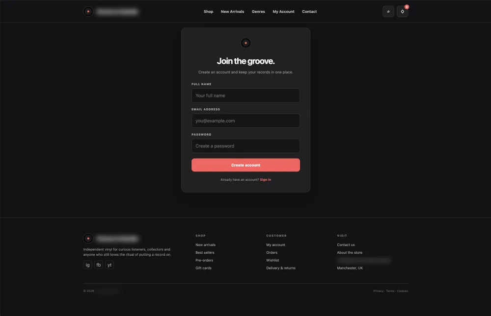 New Account Registration