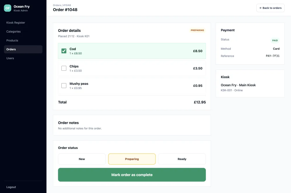 View Order