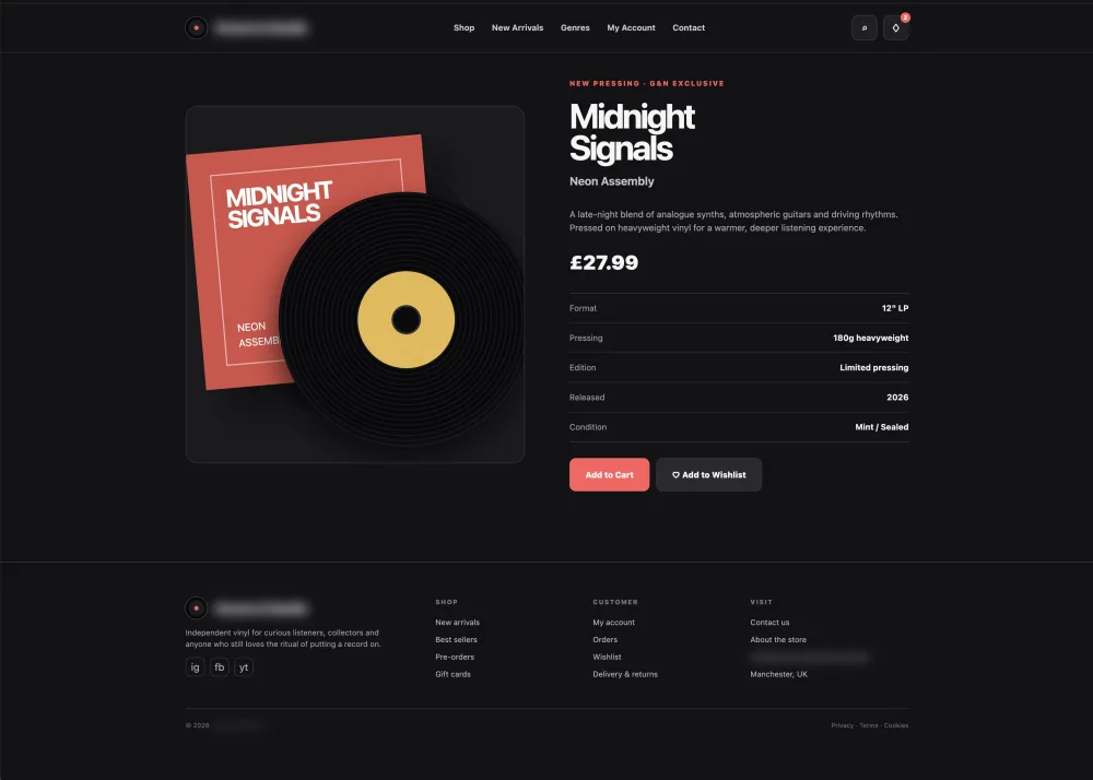 Album Page & Specs