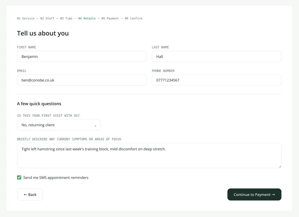 Client Details & Intake Questions
