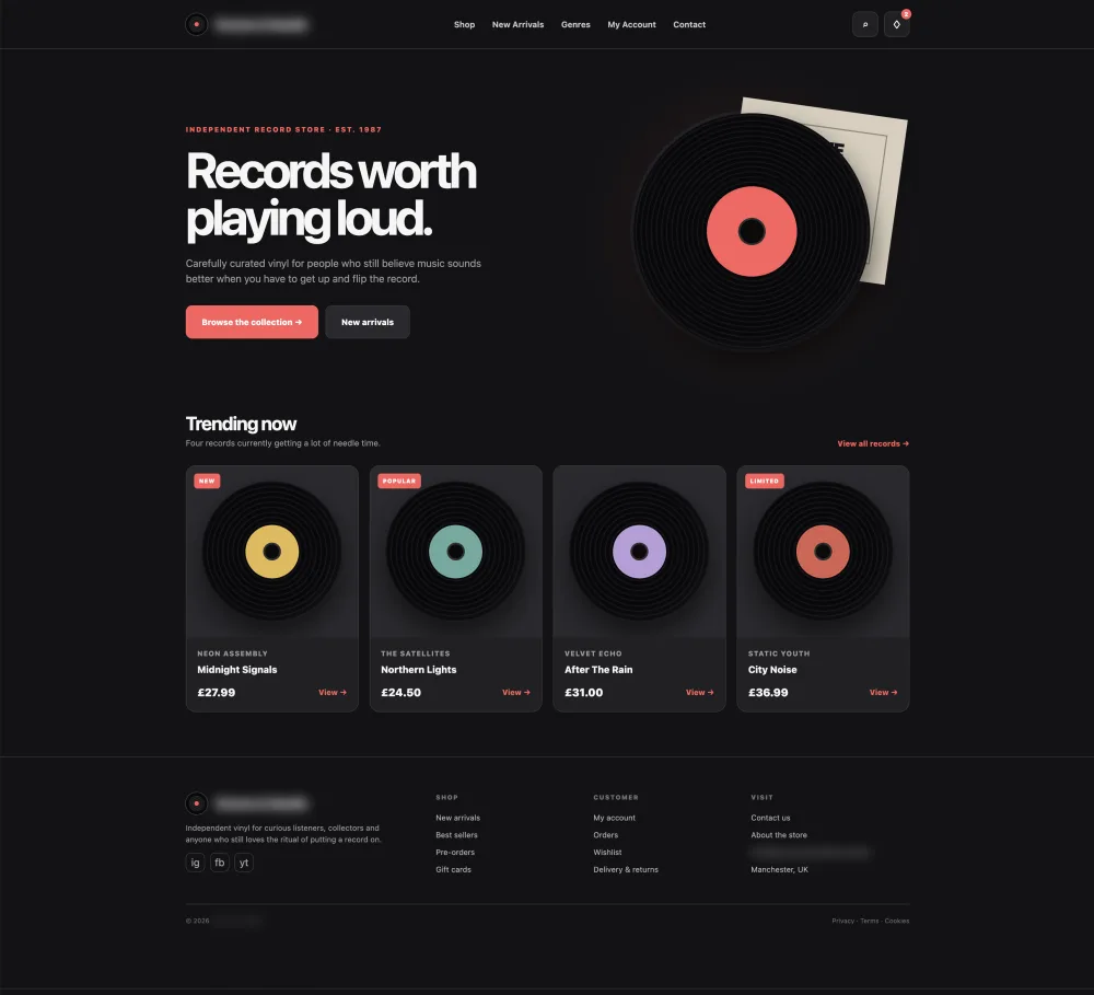 Homepage & Fresh Drops