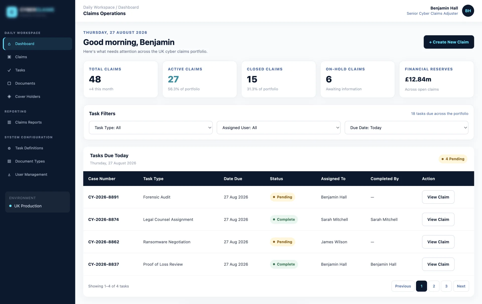 Cyber Insurance Claims Management System