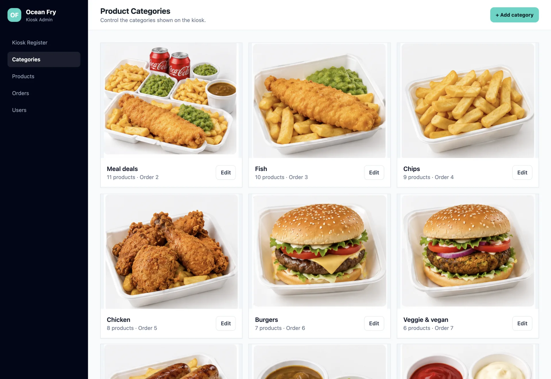Food Ordering Kiosk Back Office