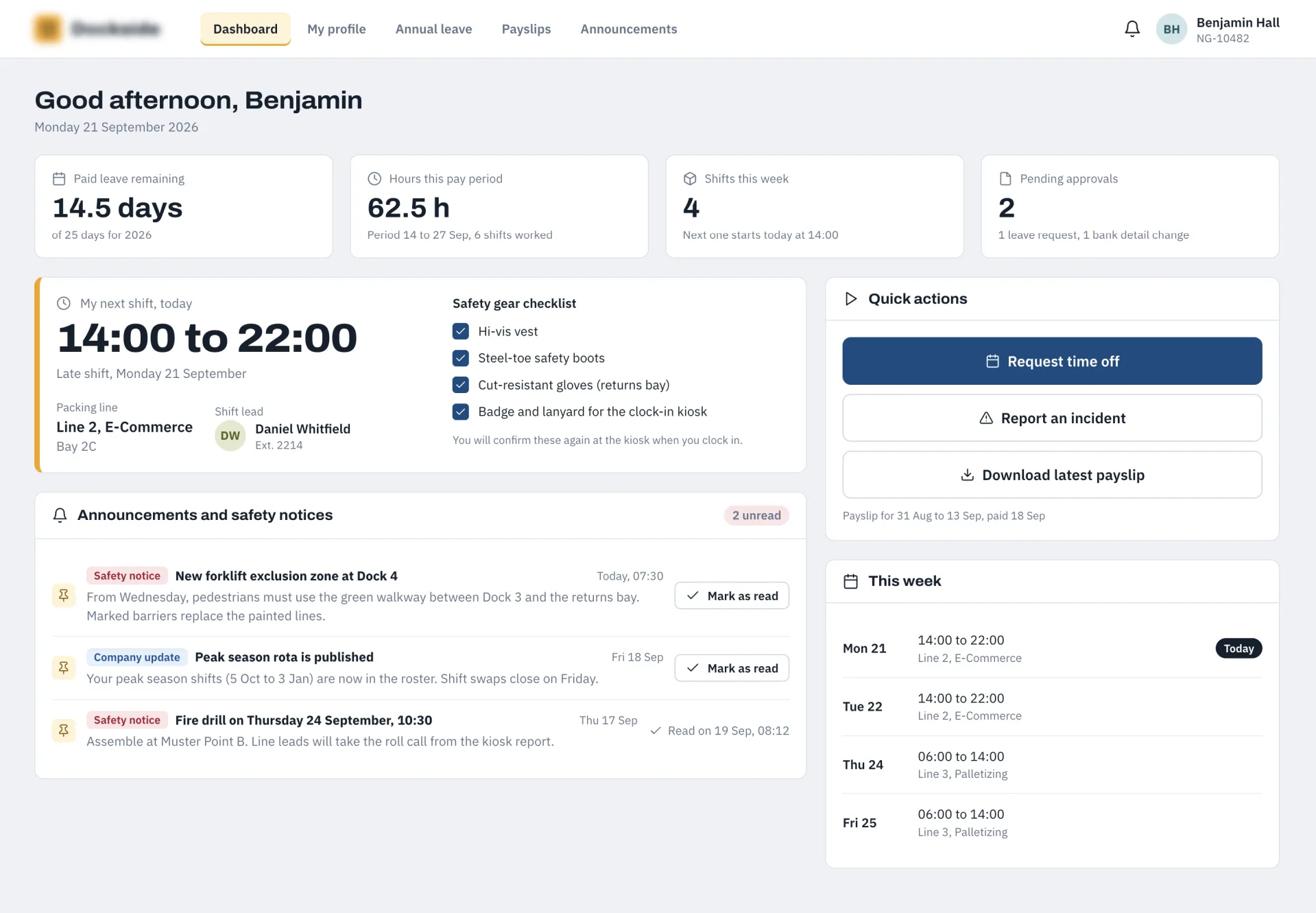 HR Intranet & Floor Time Clock System