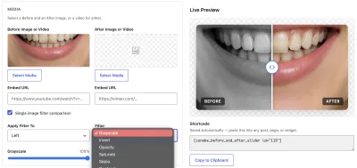 Single image with filters
