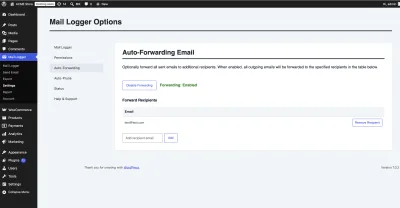 Mail Logger Pro automatic email log forwarding to selected recipients
