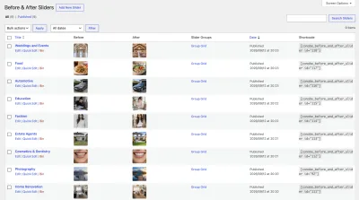 Slider table view