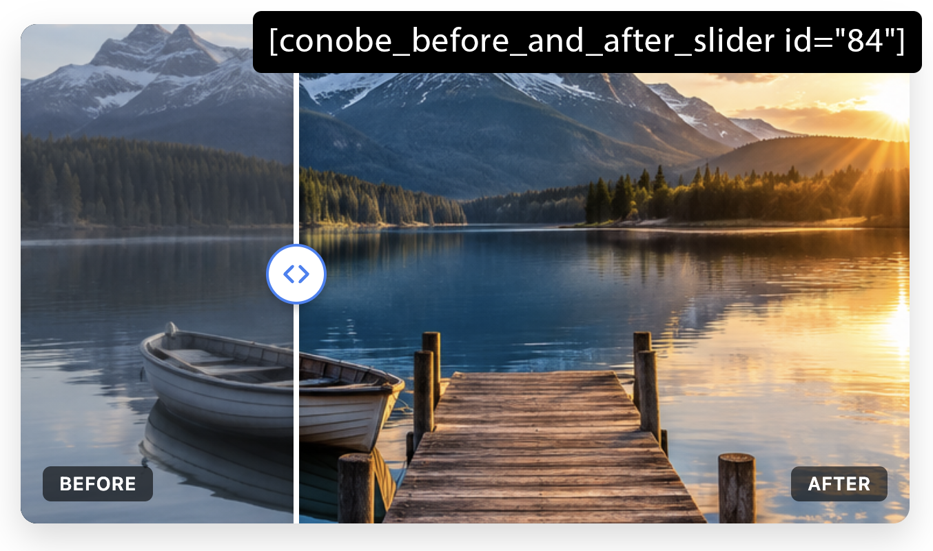 Adding a Conobe Before & After Slider shortcode to WordPress