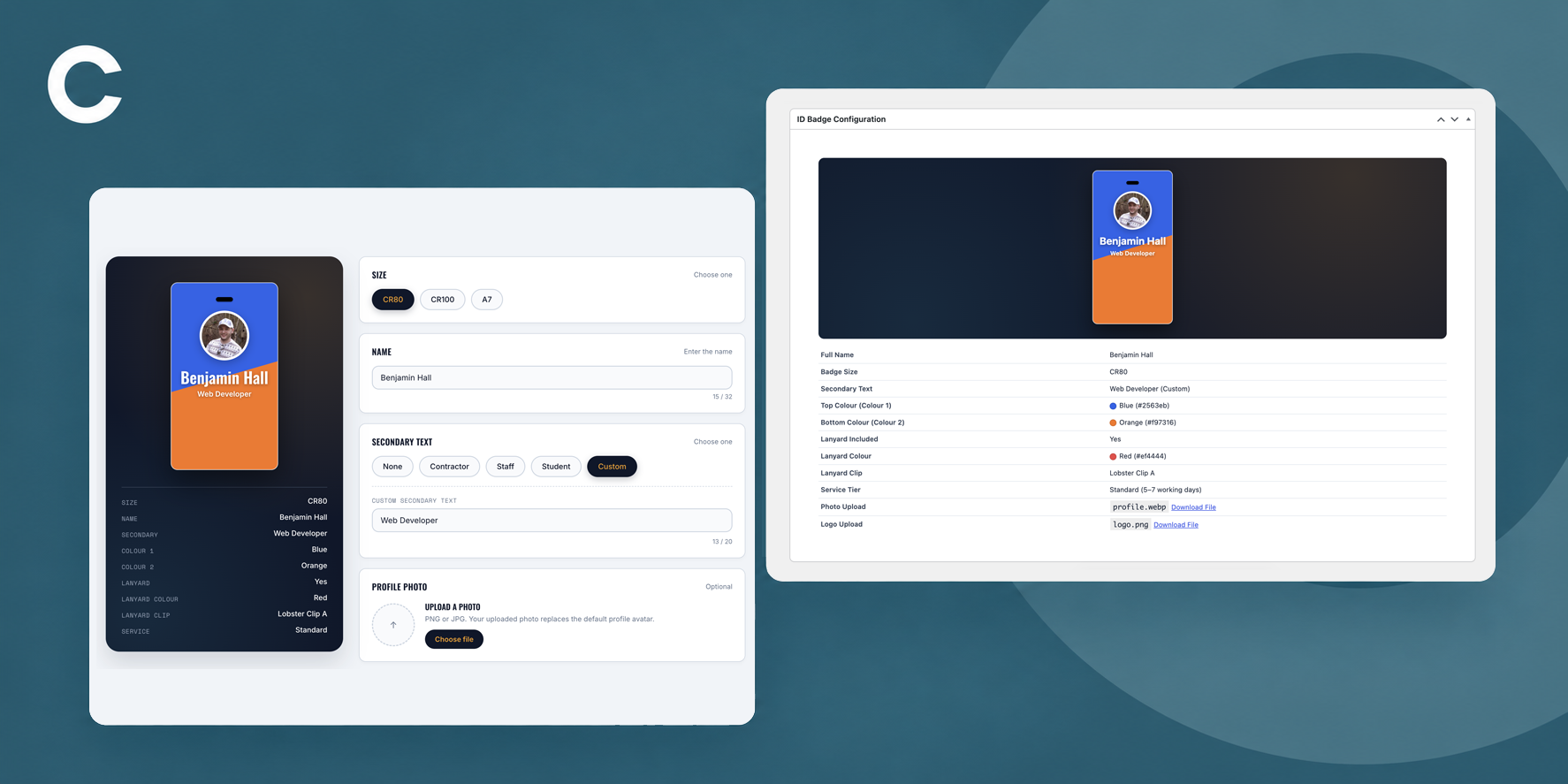 Hero image for the ID Badge Product Configurator