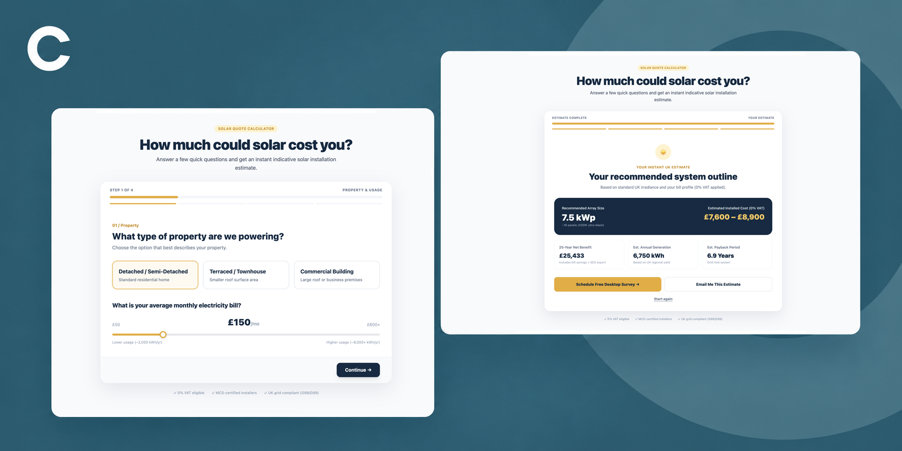 Hero image for the Solar Quote Calculator